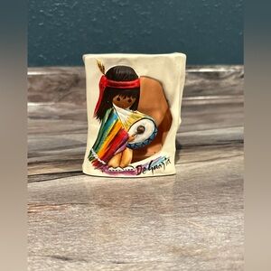 DEGRAZIA DE GRAZIA CANDLE ARIZONA SANDSTONE CREATIONS DRUM PLAYER TEA LIGHT
